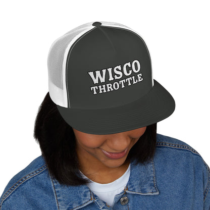 Wisco Throttle Embroidered Flat Bill Cap