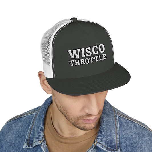 Wisco Throttle Embroidered Flat Bill Cap
