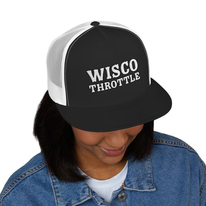 Wisco Throttle Embroidered Flat Bill Cap