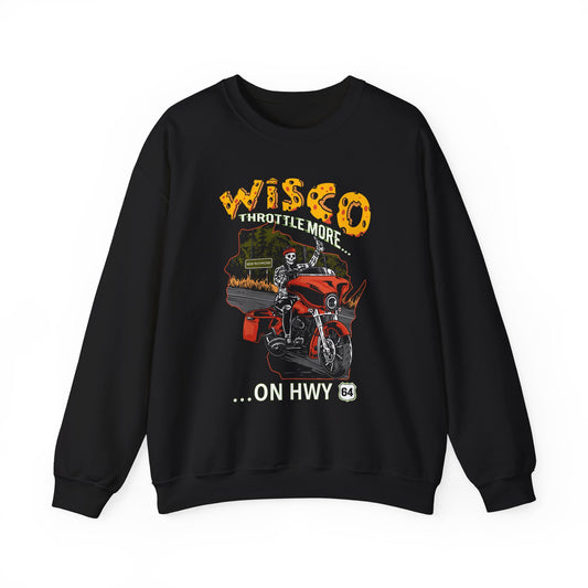 "Throttle More on Hwy 64" Crewneck Unisex Sweatshirt