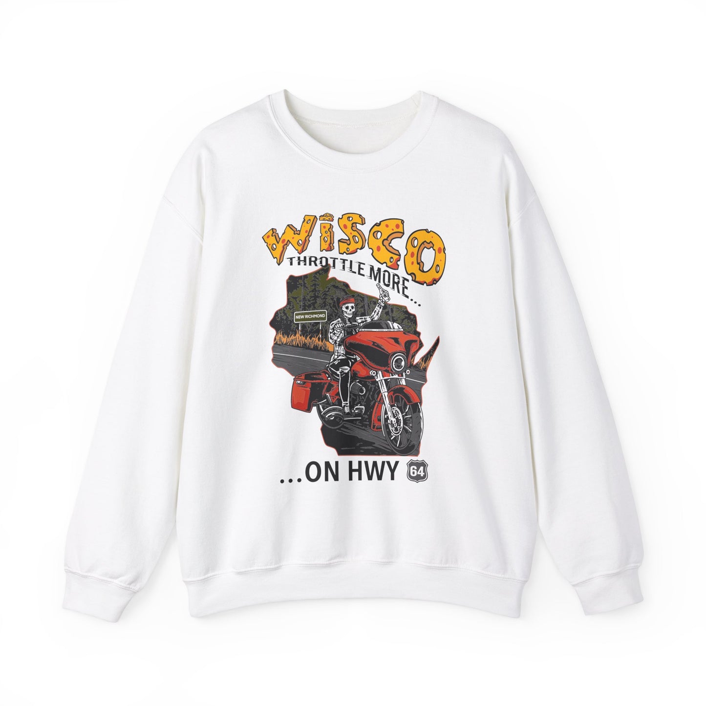 "Throttle More on Hwy 64" Crewneck Unisex Sweatshirt