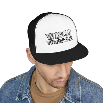 Wisco Throttle Embroidered Flat Bill Cap