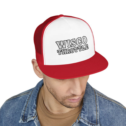 Wisco Throttle Embroidered Flat Bill Cap