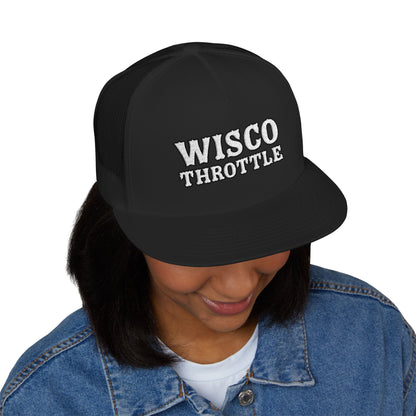 Wisco Throttle Embroidered Flat Bill Cap